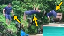Salman Khan DEADLY Back Flip DIVE In Swimming Pool Will SHOCK You