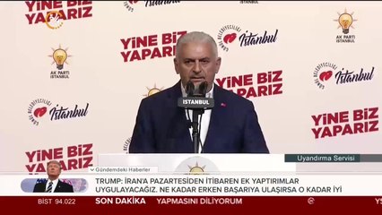 Binali Yıldırım İstanbullulara teşekkür etti