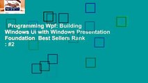 Programming Wpf: Building Windows Ui with Windows Presentation Foundation  Best Sellers Rank : #2