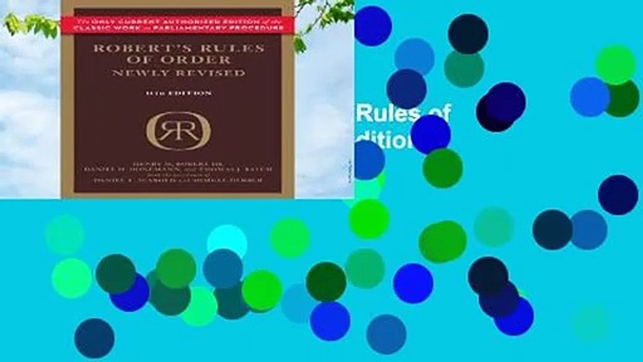 [NEW RELEASES]  Robert's Rules of Order (Newly Revised, 11th edition)