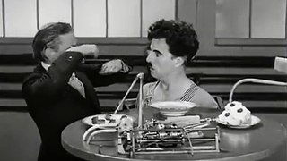 Charlie Chaplin feeding machine hilarious funny scene