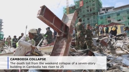 Death toll rises to 25 in Cambodia building collapse