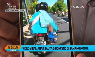 Viral! Anak Balita Dibonceng di Samping Motor