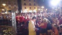 Mallorquinistas celebran ascenso en la fuente de las tortugas