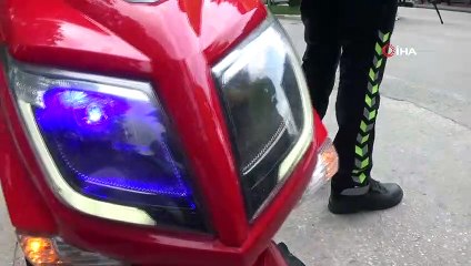 Polis çakarlı elektrikli bisiklete ceza