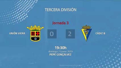 Resumen partido entre Unión Viera y Cádiz B Jornada 3 Tercera División - Play Offs Ascenso