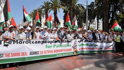 مسيرة شعبية بالرباط لنصرة فلسطين ورفض ورشة البحرين