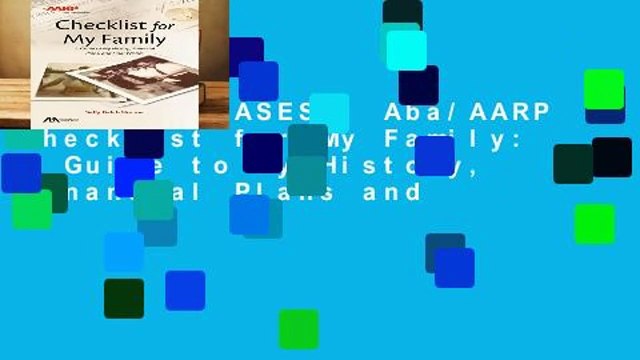 [NEW RELEASES] Aba/AARP Checklist for My Family: A Guide to My History, Financial Plans and