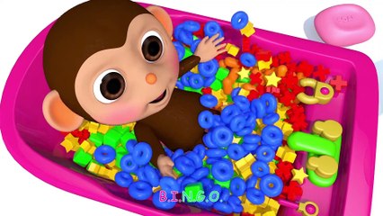 Finger Family Song Learn Colors Baby Monkey Bath Time Bunny Mold Nursery Rhymes & Kids Songs