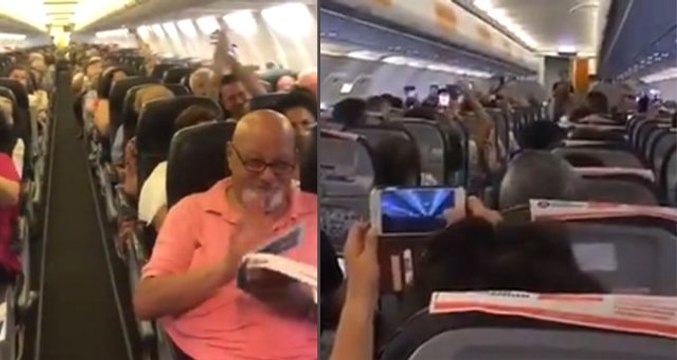 Pilotun Her şey çok güzel olacak anonsuna yolcuların cevabı türbülans etkisi yarattı!