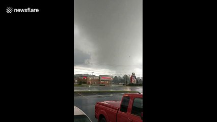 Indiana man witnesses moment tornado touches down across the road