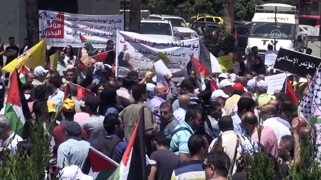 Batı Şeria'da Bahreyn Çalıştayı protestosu - RAMALLAH