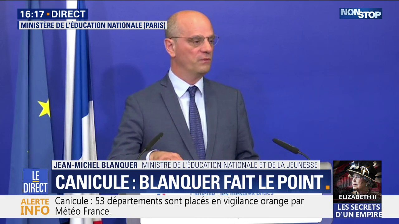 Canicule: Jean-Michel Blanquer annonce le repor...