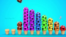 Soccer Balls 3D Monster Trucks Soft Ice Creams to Learning Colors for Kids - Toddlers Videos