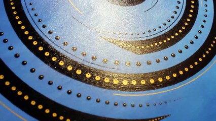 Tableau contemporain : Rotation bleue.