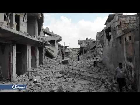 شاهد حجم الدمار الذي خلفته غارات لطيران ميليشيا أسد على بلدة احسم بإدلب