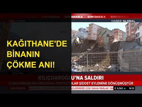 Kağıthane'de Binanın Çökme Anı!