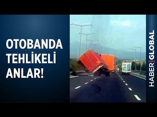 Tırın Devrilmek Üzere Tehlikeli Yolculuğu