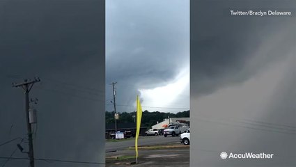 Scary sight as spinning storm gathers speed