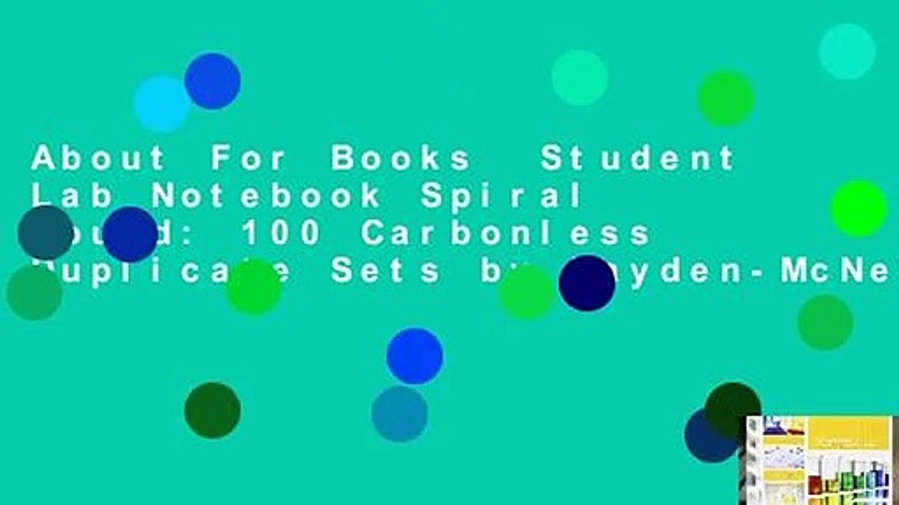 About For Books  Student Lab Notebook Spiral Bound: 100 Carbonless Duplicate Sets by Hayden-McNeil