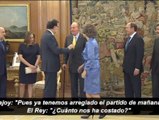 El Rey y Rajoy bromean con la Roja antes de su último almuerzo como Jefe de Estado