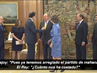 El Rey y Rajoy bromean con la Roja antes de su último almuerzo como Jefe de Estado