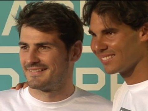 Nadal y Casillas, tarde de diversión en la Caja Mágica