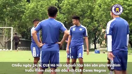Thầy trò HLV Chu Đình Nghiêm thoải mái tập luyện trước cuộc chạm trán với Ceres Negros