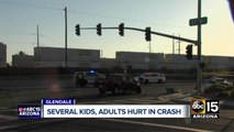 Several kids, adults hurt in crash in Glendale