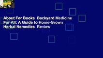About For Books  Backyard Medicine For All: A Guide to Home-Grown Herbal Remedies  Review