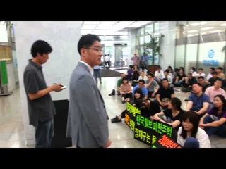 한국일보 기자 '출근 투쟁' 박종률 한국기자협회장 격려 방문