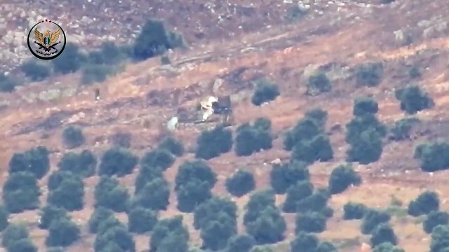 #شاهد تدمير مدفع رشاش عيار ٢٣مم لعصابات الأسد على محور السرمانية في سهل الغاب بصاروخ مضاد دروع