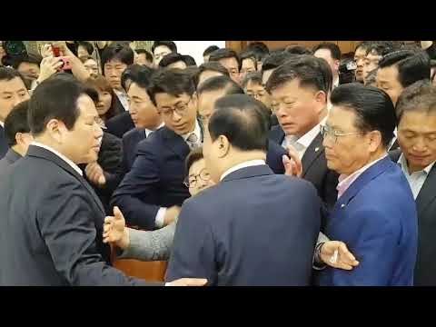 문희상 국회의장의 임이자의원 신체접촉 논란 영상