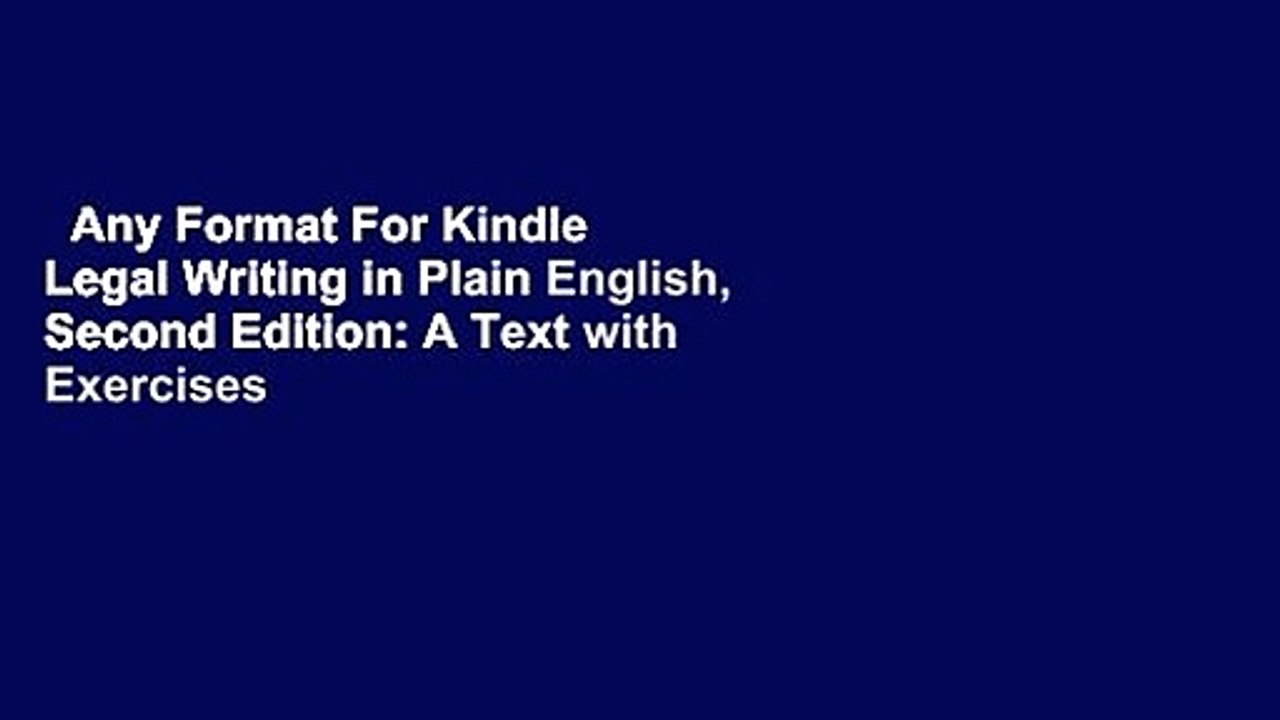 Any Format For Kindle  Legal Writing in Plain English, Second Edition: A Text with Exercises