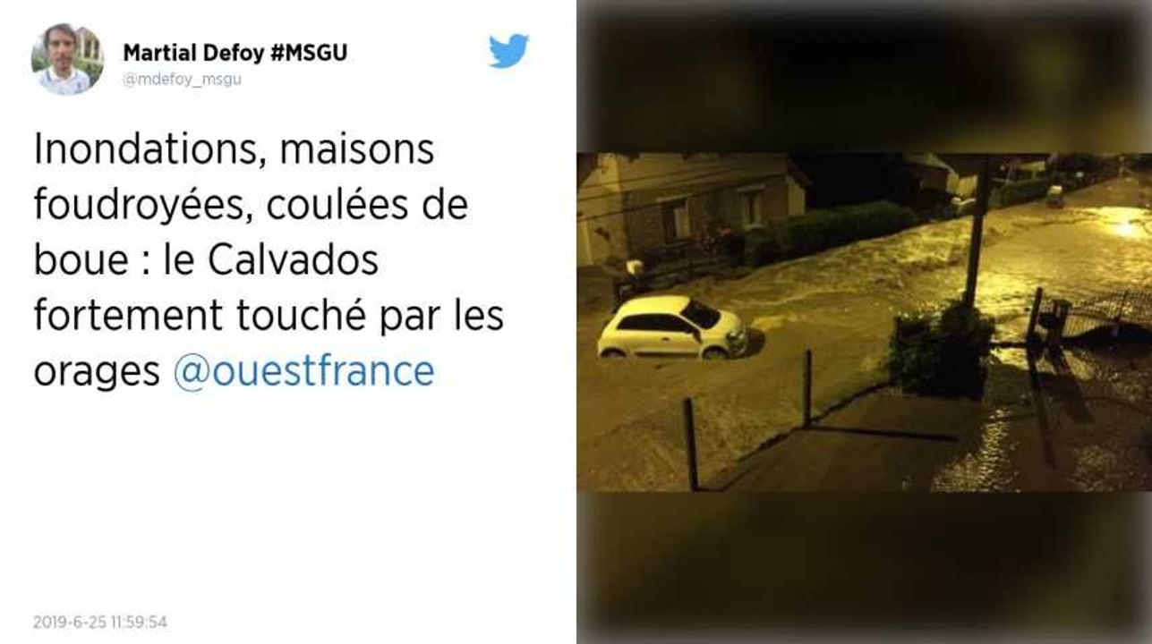 Inondations, maisons foudroyées, coulées de boue : le Calvados fortement touché par les orages