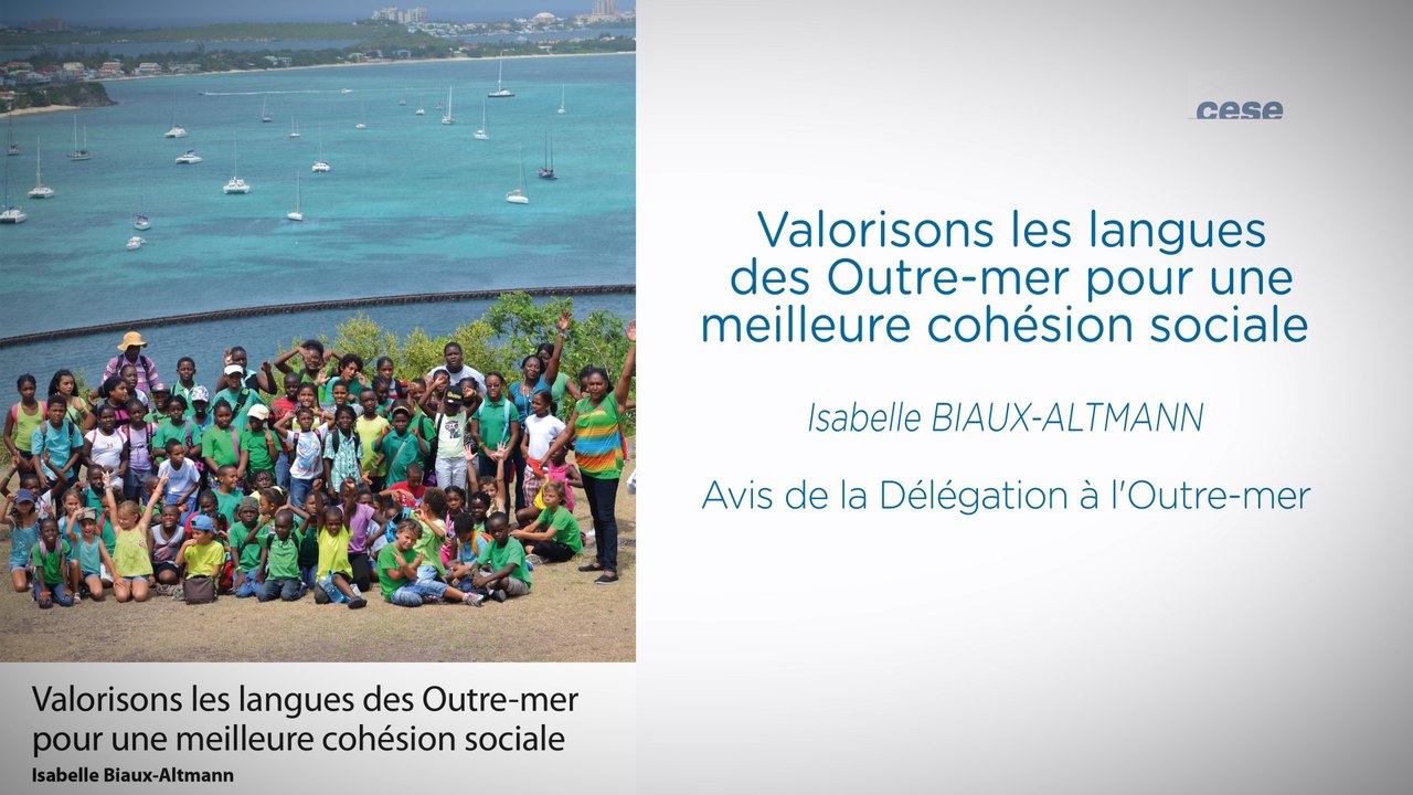 Valorisons les langues des Outre-mer pour une meilleure cohésion sociale - cese