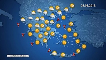 Η πρόγνωση του καιρού για την Τετάρτη 26-7-2019