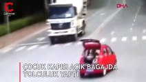 Çocuk kapısı açık bagajda yolculuk yaptı