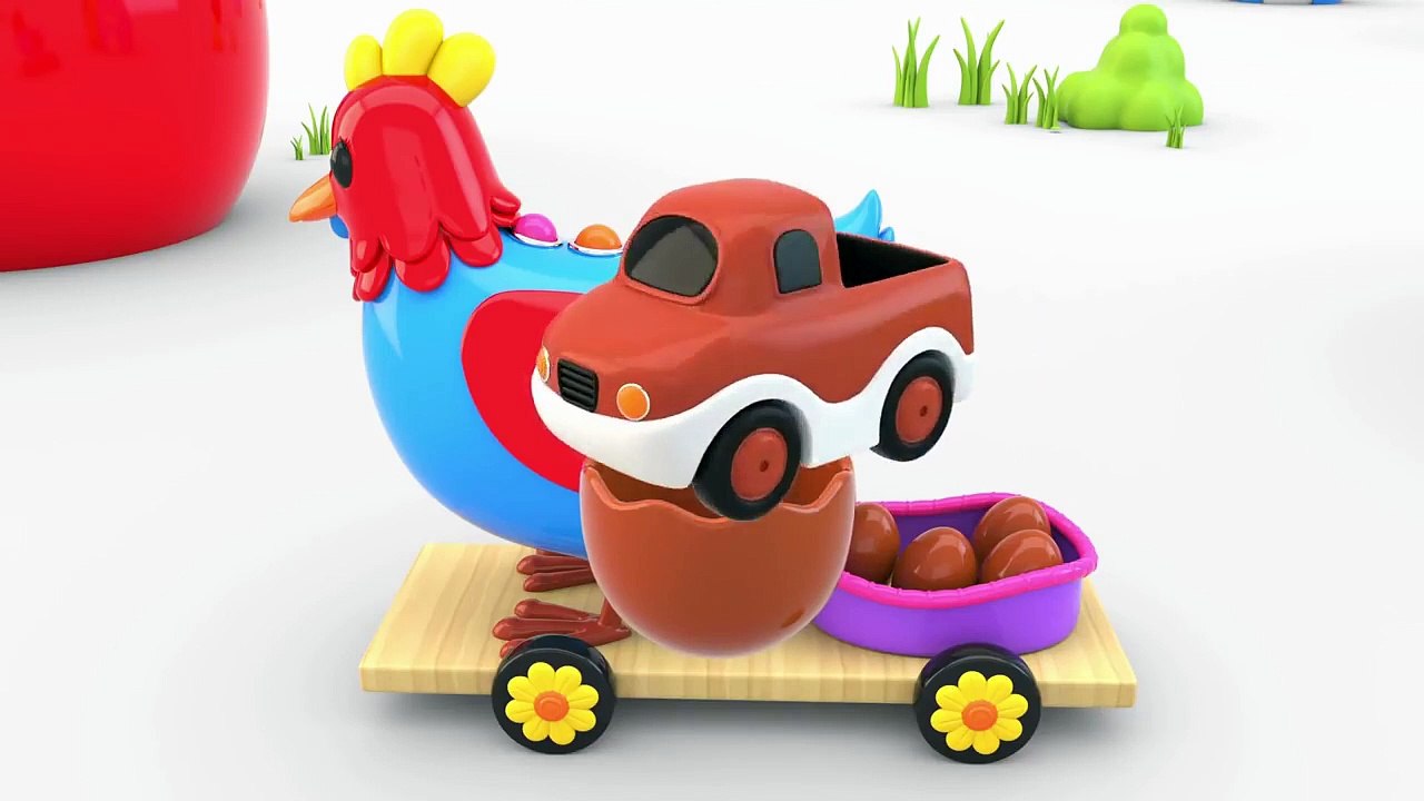 Learn Colors with Surprise Eggs and Toy Vehicles - Toy Cars for KIDS