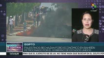 Miles de palestinos protestan contra el foro de Baréin