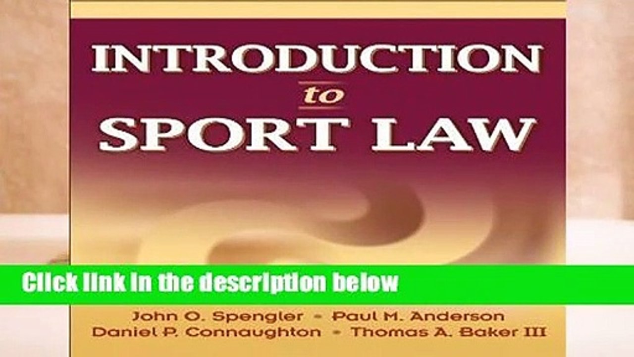 [MOST WISHED]  Introduction to Sport Law
