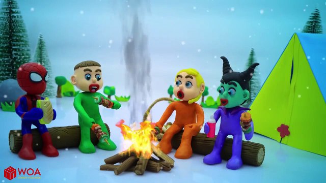 SUPERHERO BABY HAVING FUN WITH TIGER Play Doh Cartoons For Kids