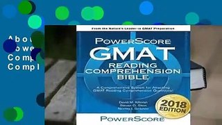 About For Books  The Powerscore GMAT Reading Comprehension Bible Complete