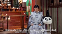 Shinto priest in Japan wears handmade panda mask to attract visitors to her shrine