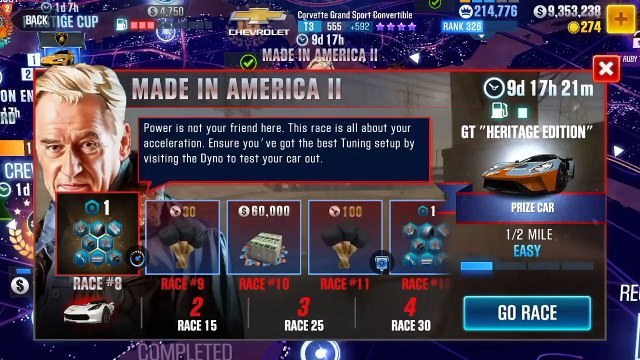 CSR Racing 2 | Events | Made in America II | Part 1 | Chevrolet Corvette Convertible & Ford Shelby GT350R