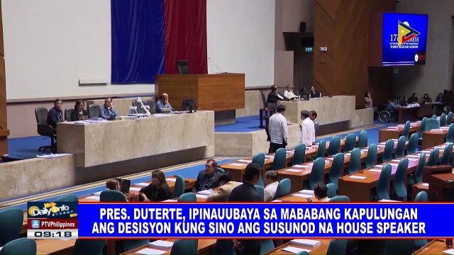 Pres. #Duterte, ipinauubaya sa Mababang Kapulungan ang desisyon kung sino ang susunod na House speaker