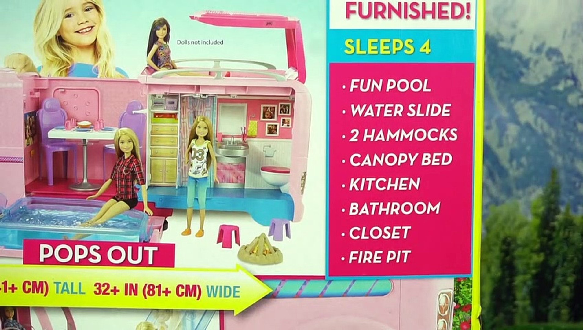 barbie camper con piscina y tobogan