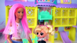 Barbie Family LOL Baby Goldie Pet Shop Adventures!  LOL Custom Dolls