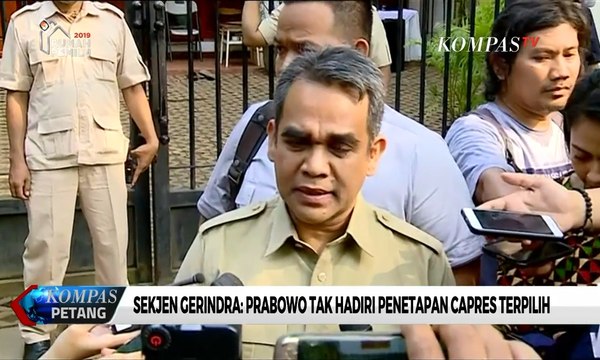 KPU Tetapkan Capres Terpilih, Sekjen Gerindra Sebut Prabowo Tidak Akan Datang