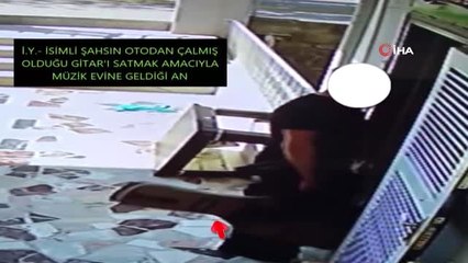 Otomobilden gitar çalan hırsız tutuklandı